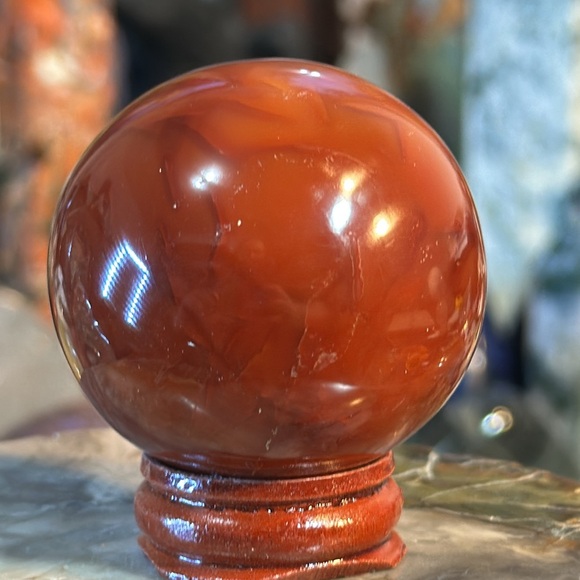 Carnelian Crystal Sphere! - Picture 4 of 6